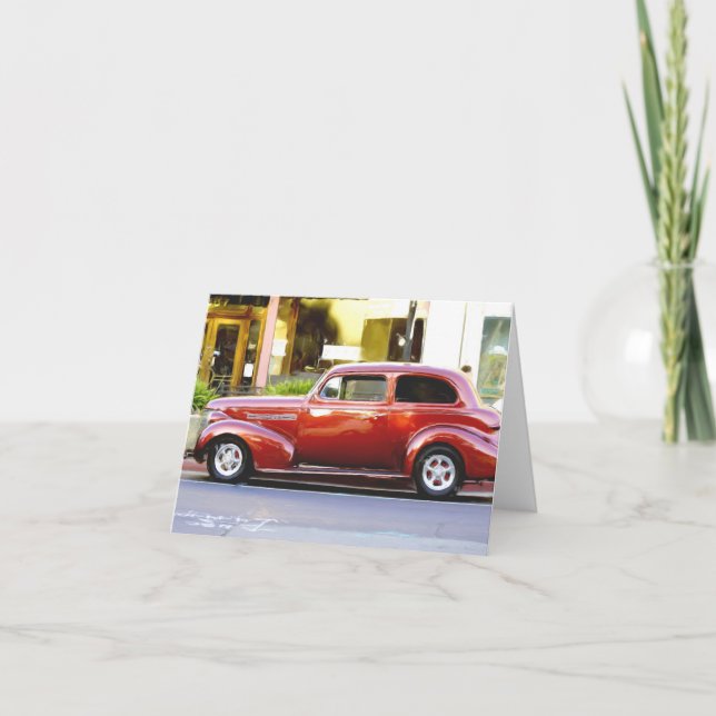 Notecard Classic Red Car Karte (Vorderseite)