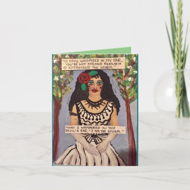 Notecard-Der Teufel flüstert in meinem Ohr du bist Karte (Vorderseite)
