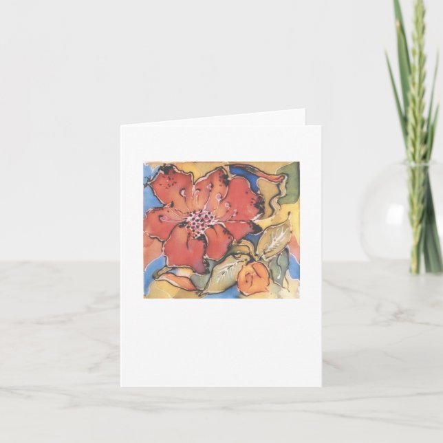 Notecard einer silk Malerei einer Blume Karte (Vorderseite)