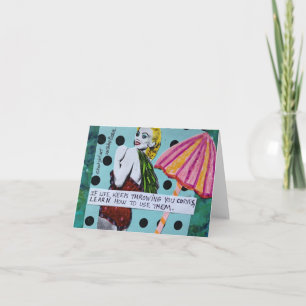 NOTECARD-FALLS BEHALTE DAS LEBEN DURCH IHRE KURVEN KARTE