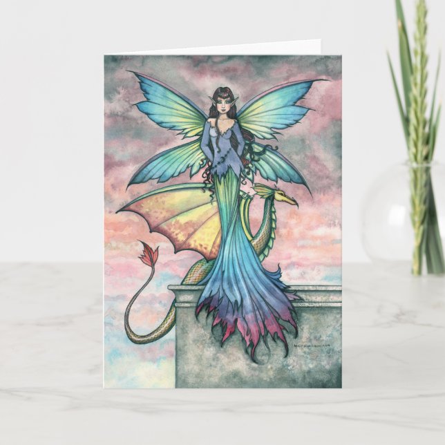 Notecard für mystical Fairy Dragon-Karte Karte (Vorderseite)