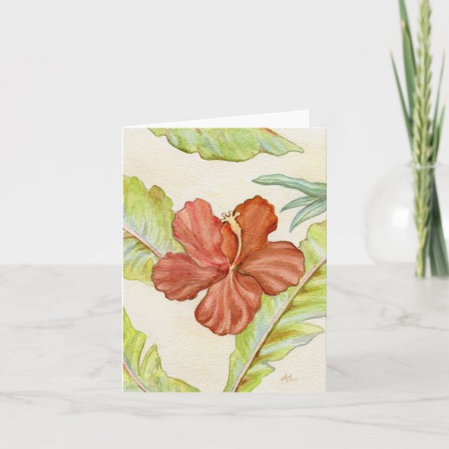 Notecard für tropischen Hibiskus Karte (Vorderseite)