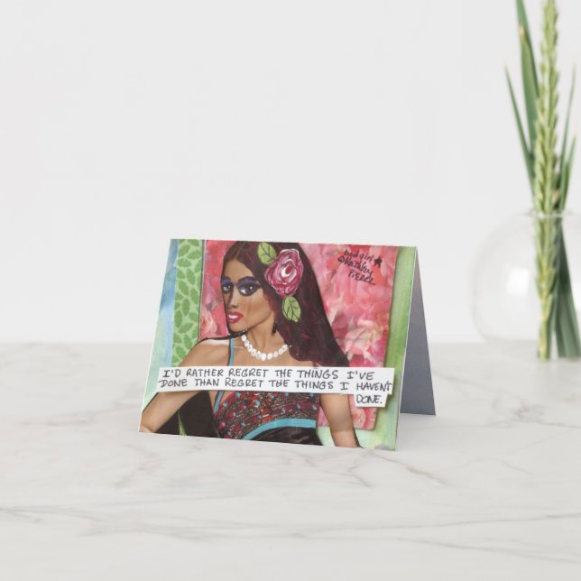 NOTECARD-I WÜRDE DIE DINGE, DIE ICH GETAN HABE, AN KARTE (Vorderseite)