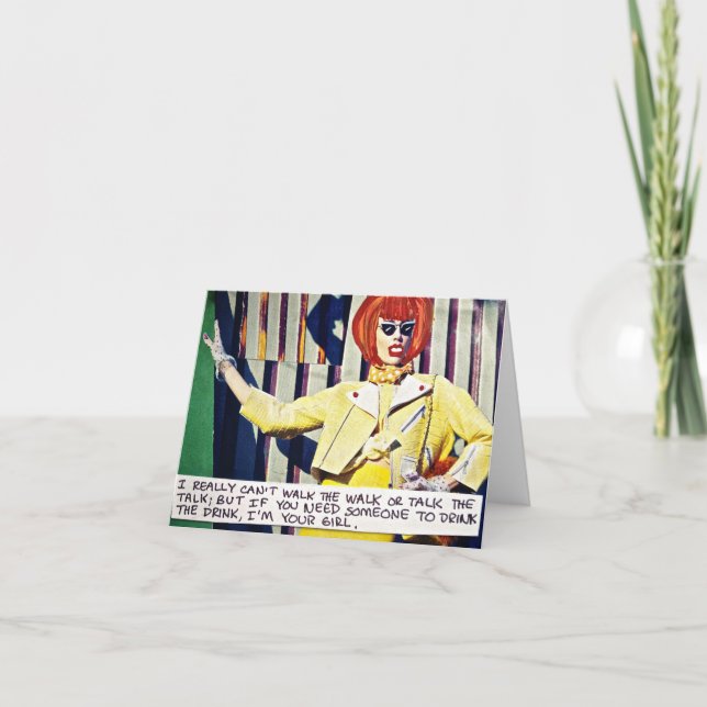 NOTECARD=ICH KANN NICHT WIRKLICH ZU FUSS GEHEN ODE KARTE (Vorderseite)