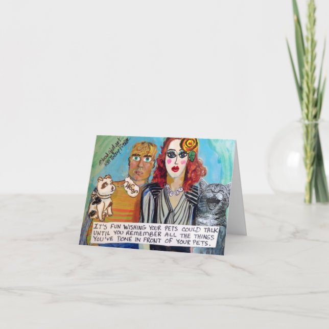 NOTECARD-IT IST SPASS, WISSEN IHRE HAUSTIERE SPREC KARTE (Vorderseite)