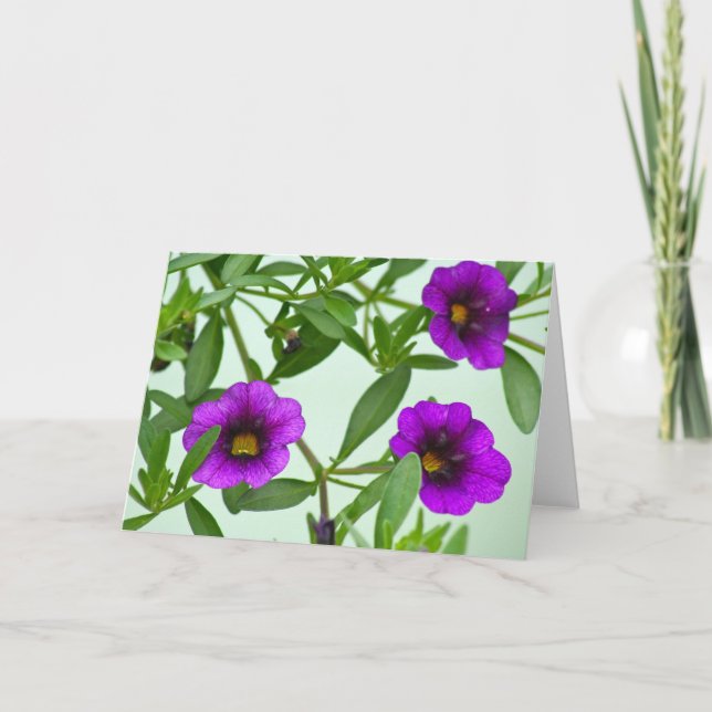 Notecard lila Blumen Karte (Vorderseite)