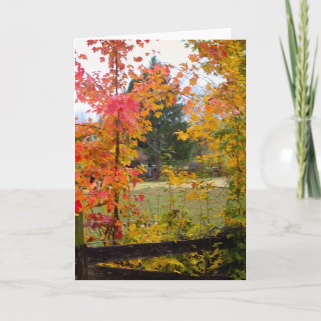 NOTECARD MIT ROTEM BAUM KARTE (Vorderseite)