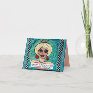 Notecard-sie hatte einen fortgeschrittenen Abschlu Karte