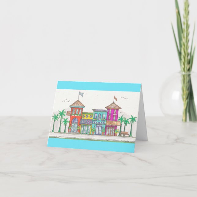 Notecard Tropical Shops Karte (Vorderseite)