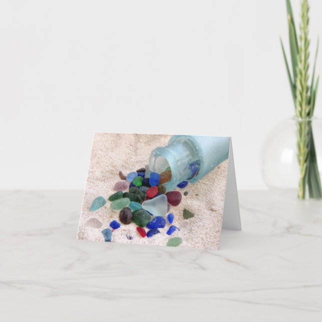 Notecard - überlaufenes Meerglas Karte (Vorderseite)