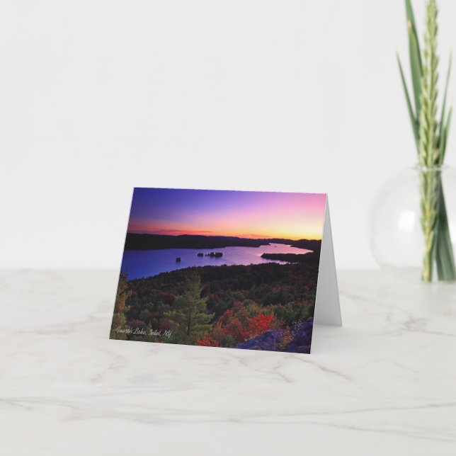 Notecard:  Vierter See, Einlass, NY Karte (Vorderseite)