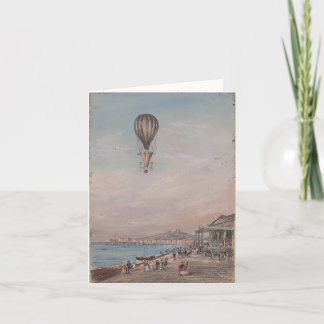 Notecard-Vintag Art-Hot Air Balloons 18 Karte