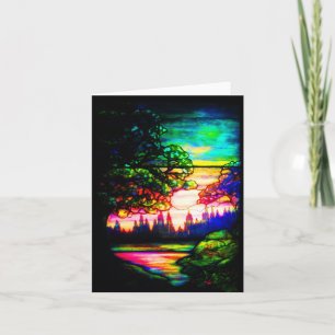 Notecard-Vintages Buntglas Art-6 Karte