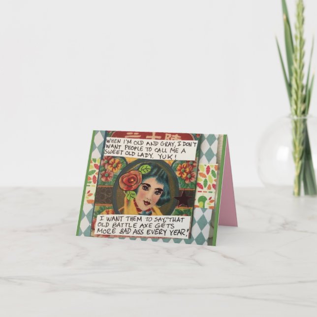 Notecard-Wenn ich alt und grau bin, wollte ich kei Karte (Vorderseite)