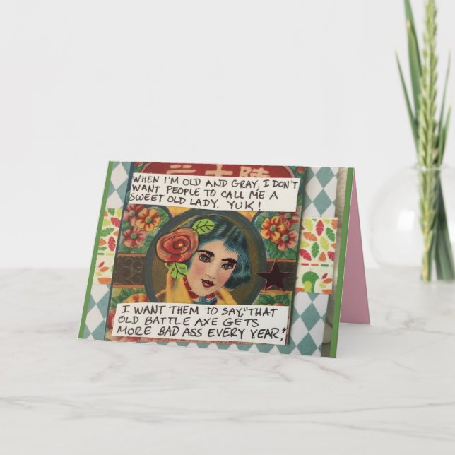Notecard-Wenn ich alt und grau bin, wollte ich kei Karte (Vorderseite)