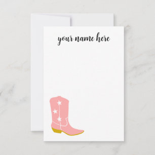 Notecards für personalisierte Cowboy-Stiefel Dankeskarte