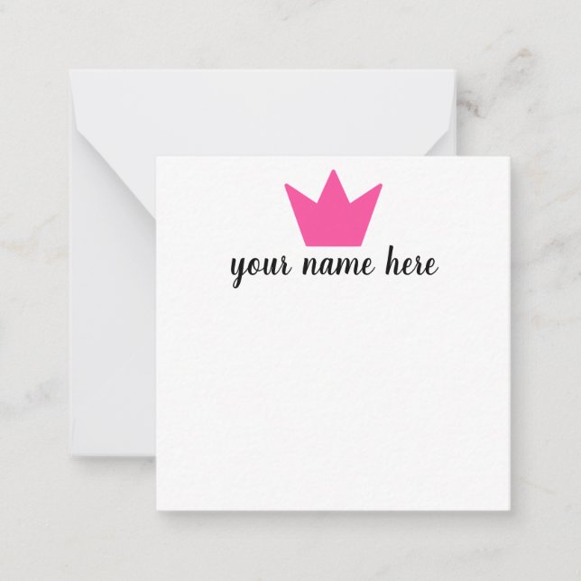 Notecards für personalisierte Crown Girls Mitteilungskarte (Vorderseite)