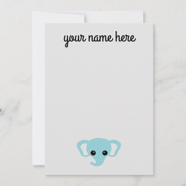 Notecards für personalisierte Elephant Kids Statio Einladung (Vorderseite)