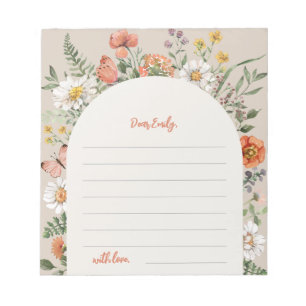 Notecards für Wildblumen Notepad Notizblock