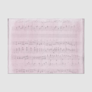 Noten auf einem weichen rosa Hintergrund Seidenpapier