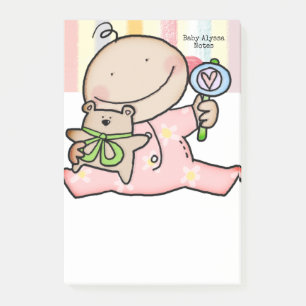 Noten Baby Girl Stripe  Post-it Klebezettel