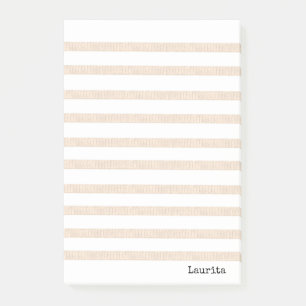 Noten Beige & Weiß gestreift Post-it Klebezettel