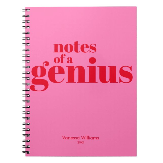 Noten eines Genius Funny Modern Bold Red - Hot Pin Notizblock (Vorderseite)