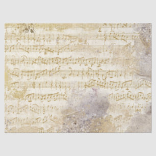 Noten Gold und Silber Vintage Decoupage Seidenpapier