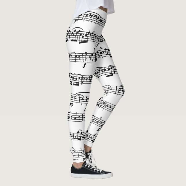 Noten in Weiß Leggings (Rechts)