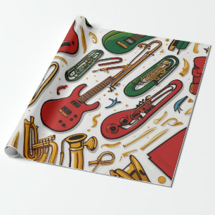 Noten & Instrumente - Musikfeier Geburtstag Geschenkpapier