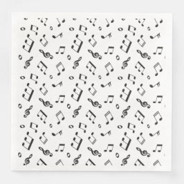 Noten schwarz und weiß serviette