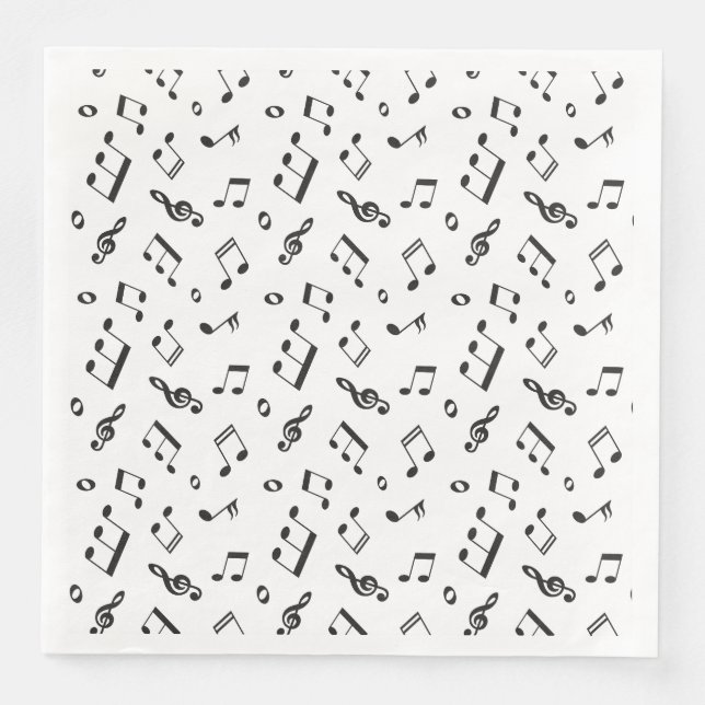 Noten schwarz und weiß serviette (Vorderseite)