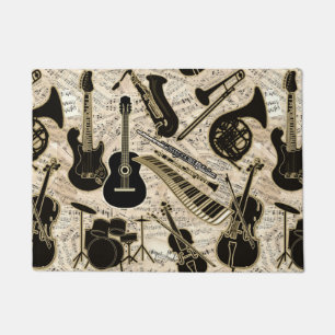 Noten und Instrumente Black/Gold ID481 Fußmatte