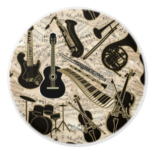 Noten und Instrumente Black/Gold ID481 Keramikknauf