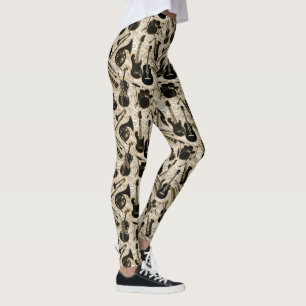 Noten und Instrumente Black/Gold ID481 Leggings