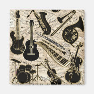 Noten und Instrumente Black/Gold ID481 Magnet