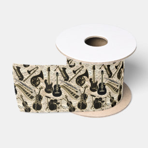 Noten und Instrumente Black/Gold ID481 Satinband