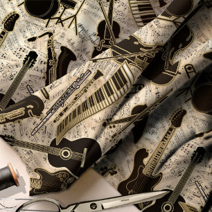 Noten und Instrumente Black/Gold ID481 Stoff