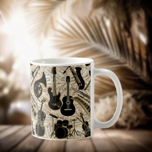 Noten und Instrumente Black/Gold ID481 Tasse (Von Creator hochgeladen)