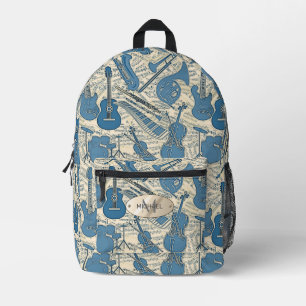 Noten und Instrumente Blue/Ivory ID481 Bedruckter Rucksack