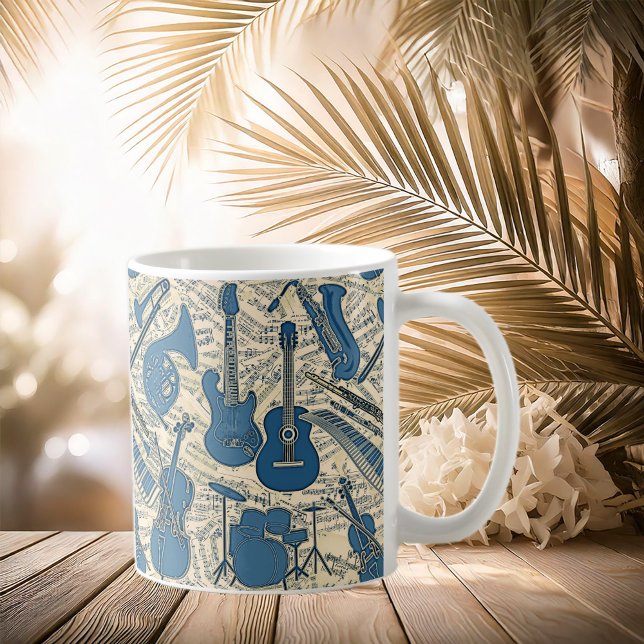 Noten und Instrumente Blue/Ivory ID481 Kaffeetasse (Von Creator hochgeladen)