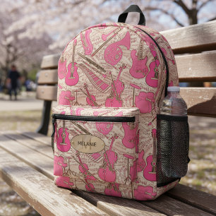 Noten und Instrumente Rosa/Elfenbeinküste ID481 Bedruckter Rucksack