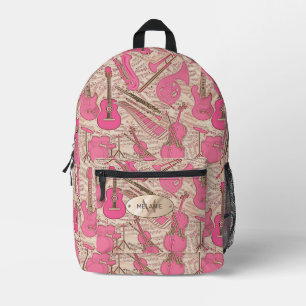Noten und Instrumente Rosa/Elfenbeinküste ID481 Bedruckter Rucksack