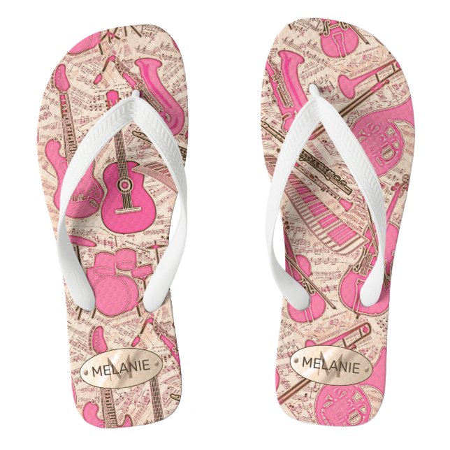 Noten und Instrumente Rosa/Elfenbeinküste ID481 Flip Flops (Fußbett)