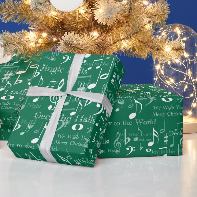 Noten und Symbole, Weihnachtslieder Geschenkpapier (Feiertage)