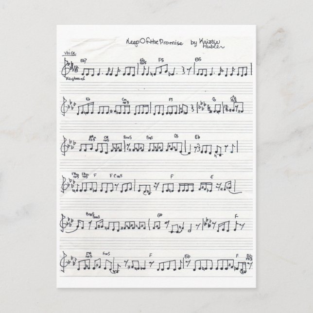 Notenblatt Behalt der versprochenen Postkarte (Vorderseite)