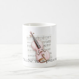 Notenblatt für rosa Geige Kaffeetasse