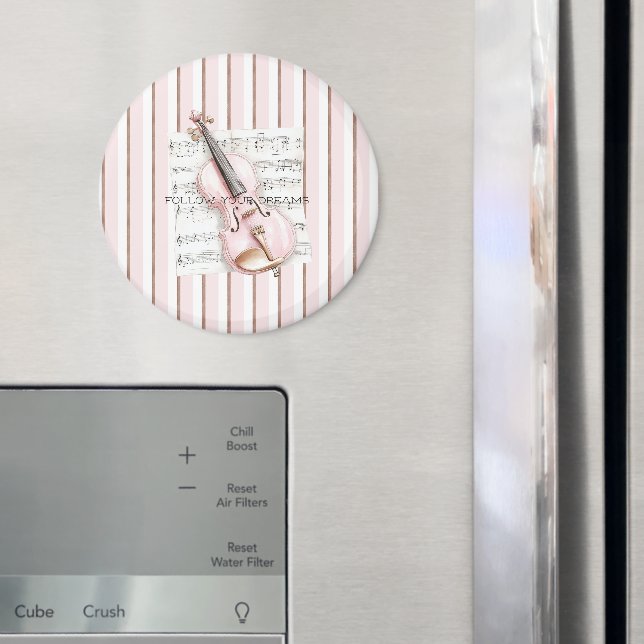 Notenblatt für rosa Geige Magnet (In Situ (Kühlschrank))