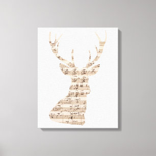 Notenblatt Hirsch verpackte Leinwand
