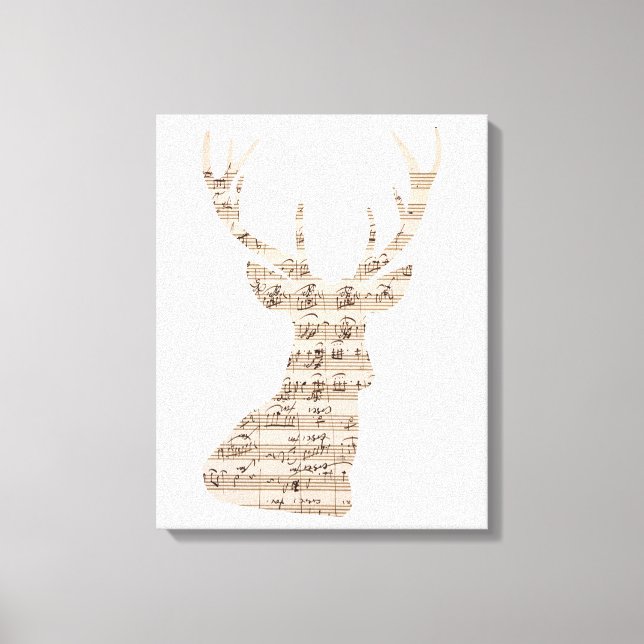 Notenblatt Hirsch verpackte Leinwand (Vorderseite)